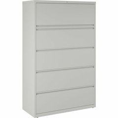 Lorell Fortress Series Lateral File w/Roll-out Posting Shelf - 42" x 18.6" x 67.7" - 5 x Drawer(s) for File - Legal, Letter, A4 - Lateral - Rust Proof, Leveling Glide, Interlocking, Ball-bearing Suspe