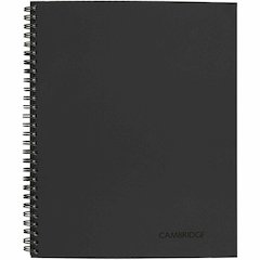 Cambridge Limited Business Notebooks - 80 Sheets - Wire Bound - Legal Ruled Front Ruling - 0.28" Ruled - 20 lb Basis Weight - 8 1/4" x 11" Sheet Size - Black Binding - Black Linen Cover - Perforated, 