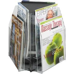 Safco Reveal 2-tier Tabletop Magazine Display - 6 Pocket(s) - 6 Compartment(s) - Compartment Size 7.25" x 9" x 1" - 14" Height x 15" Width x 15" Depth - Desktop - Acrylic - 1 Each