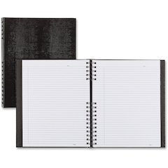 Blueline NotePro Twin-wire Composition Notebook - 300 Sheets - Twin Wirebound - 11" x 8 1/2" Sheet Size - 9.50" Height x 15" Width x 12" Length - Black Cover - Hard Cover, Micro Perforated, Index Shee