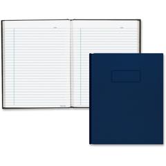 Blueline Hardbound Composition Books - 96 Sheets - 192 Pages - Perfect Bound - Blue Margin - 9 1/4" x 7 1/4" - White Paper - Blue Cover - Hard Cover, Self-adhesive, Index Sheet - Recycled - 1 Each