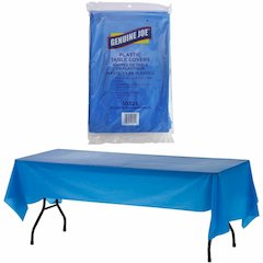 Genuine Joe Plastic Rectangular Table Covers - 108" Length x 54" Width - Plastic - Blue - 6 / Pack