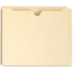 Smead Straight Tab Cut Letter Recycled File Jacket - 8 1/2" x 11" - 2" Expansion - Top Tab Location - 11 pt. - 2 Plys - Manila - Acid-free, Slip Resistant, Reinforced Tab - 100% Recycled - 50 / Box