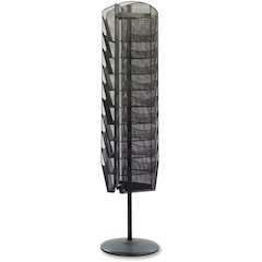 Safco Onyx Rotating Mesh Magazine Rack - 30 Compartment(s) - Compartment Size : 7.50" x 9.75" - 66" Height x 16.50" Width x 16.50" Depth - Floor - Black - Steel - 1 Each
