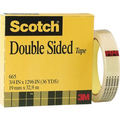 Scotch Permanent Double-Sided Tape - 1/2"W - 36 yd Length x 0.50" Width - 3" Core - Clear - Long Lasting - For Attaching, Mounting - 2 / Pack