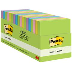 Post-it&reg; Notes Cabinet Pack - Floral Fantasy Color Collection - 1800 x Assorted - 3" x 3" - Square - 100 Sheets per Pad - Unruled - Limeade, Citron, Positively Pink, Iris Infusion, Blue Paradise -