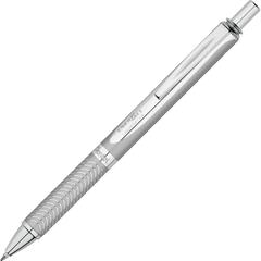 EnerGel EnerGel Alloy Retractable Gel Pens - Medium Pen Point - 0.7 mm Pen Point Size - Refillable - Retractable - Black Gel-based Ink - Metallic Silver Metal Barrel - Stainless Steel Tip - 1 Each
