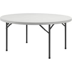 Lorell Ultra-Lite Banquet Folding Table - Round Top - 600 lb Capacity - 48" Table Top Diameter - 29.25" Height x 48" Width x 48" Depth - Indoor, Outdoor - Gray, Powder Coated - 1 Each