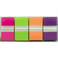 Post-it&reg; Flags - 160 - 1" Flag/Note Width x 1 3/4" Flag/Note Length - Rectangle - Unruled - Pink, Green, Orange, Purple, Assorted - Dispenser Included - 160 / Pack
