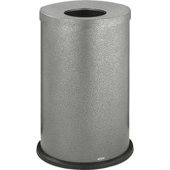 Safco Open Top Speckled Waste Receptacle - 35 gal Capacity - Round - 8.50" Opening Diameter - 28.5" Height x 19.8" Diameter - Steel - Black Speckle - 1 Each