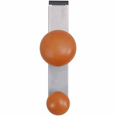 Alba Double Peg Garment Holder - 2 Pegs - 7.8" Height x 2.4" Width - for Garment - Silver, Brown - 1 Each