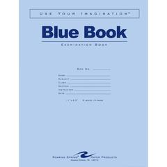 Roaring Spring 8 - sheet Blue Examination Book - Letter - 8 Sheets - 16 Pages - Stapled - Red Margin - 15 lb Basis Weight - Letter - 8 1/2" x 11" - White Paper - Blue Cover - 50 / Pack