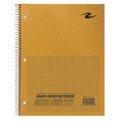 Roaring Spring 5x5 Graph Ruled Spiral Lab Notebook - 80 Sheets - 160 Pages - Printed - Spiral Bound - Both Side Ruling Surface - 3 Hole(s) - 15 lb Basis Weight - 56 g/m² Grammage - 11" x 8 1/2" -