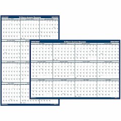 House of Doolittle Academic July-June Wall Calendar - Julian Dates - Yearly - 1 Year - July 2026 to June 2027 - 24" x 37" Sheet Size - 1.13" x 1.63" , 1.25" x 1.38" Block - Blue, Gray - Paper - 1 Each