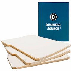Business Source 1/3 Tab Cut Letter Recycled Top Tab File Folder - 8 1/2" x 11" - 3/4" Expansion - Top Tab Location - Assorted Tab Position - 11 pt. - 1 Plys - Manila - Tab - 10% Recycled - 100 / Box