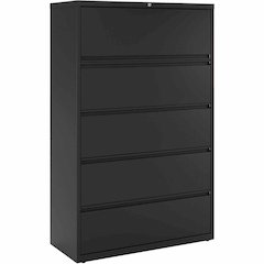 Lorell Fortress Series Lateral File - 42" Width x 18.6" Depth x 67.7" Height - 5 x Drawer(s) for File - Letter, Legal, A4 - Lateral - Interlocking, Label Holder, Leveling Glide, Ball-bearing Suspensio