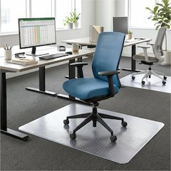Lorell Rectangular Chair Mat for Low-Pile Carpet - 48" x 60" - Carpeted Floor - 60" Length x 48" Width x 60" Depth x 0.086" Thickness - Rectangular - Vinyl - Clear - 1 Each