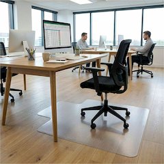 Lorell Lipped Chair Mat for Hard Floors - 45" x 53" - Hard Floor, Wood Floor, Vinyl Floor, Tile Floor - 53" Length x 45" Width x 53" Depth x 0.070" Thickness - Lip Size 12" Length x 25" Width - Vinyl 