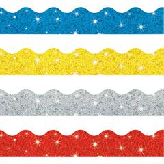 Trend Sparkle Terrific Trimmers Borders - 130 Shape - Blue, Silver, Yellow, Red - 1 / Set