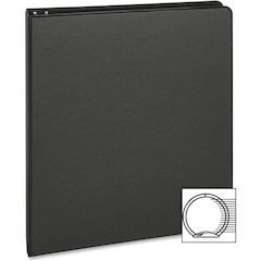 Business Source Basic Round-ring Binder - 1" Binder Capacity - Letter - 8 1/2" x 11" Sheet Size - 3 Ring - Fastener: Round Ring - Pocket: Inside Front & Back - Chipboard, Polypropylene - Black - 9.60 