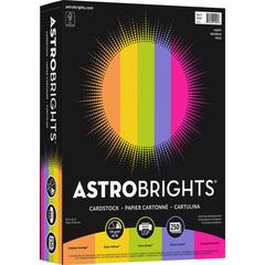 Astrobrights Color Card Stock "Happy" , 5 Assorted Colours - Letter - 8 1/2" x 11" - 65 lb Basis Weight - 250 / Pack - Acid-free, Lignin-free - Cosmic Orange, Solar Yellow, Terra Green, Venus Violet, 