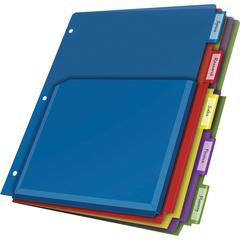 Cardinal Expanding Pocket Poly Divider - 5 x Divider(s) - 5 Tab(s)/Set - 9.8" Divider Width x 11.50" Divider Length - Letter - 8.50" Width x 11" Length - 3 Hole Punched - Translucent Poly Divider - Mu
