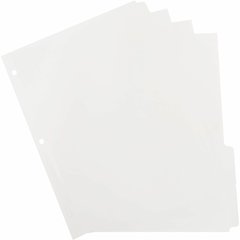 Business Source 3-Ring Plain Tab Indexes - 5 Write-on Tab(s) - 5 Tab(s)/Set - 2" Tab Width - 8.5" Divider Width x 11" Divider Length - Letter - 3 Hole Punched - White Divider - 100% Yes - Mylar Reinfo