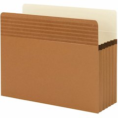 Smead Easy Grip Straight Tab Cut Letter Recycled File Pocket - 8 1/2" x 11" - 5 1/4" Expansion - Redrope - Tear Proof, Tear Resistant, Reinforced Gusset - 30% Recycled - 10 / Box