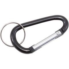 Advantus Split Key Ring Carabiner Key Ring - Aluminum - 10 / Pack - Black