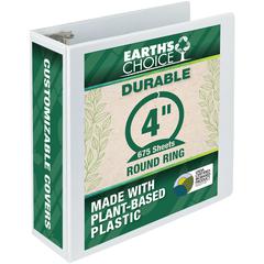 Samsill Earth's Choice Plant-based Durable View Binder - 4" Binder Capacity - Letter - 8 1/2" x 11" Sheet Size - 675 Sheet Capacity - 3 x Round Ring Fastener(s) - 2 Internal Pocket(s) - Chipboard, Pla