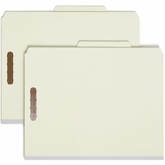 Smead 2/5 Tab Cut Letter Recycled Classification Folder - 8 1/2" x 11" - 2" Expansion - 4 x 2K Fastener - 1" Fastener Capacity, 2" Fastener Capacity - Top Tab Location - Right of Center Tab Position -