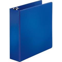 Business Source Basic Round Ring Binders - 3" Binder Capacity - Letter - 8 1/2" x 11" Sheet Size - Fastener: Round Ring - Vinyl - Dark Blue - 1.68 lb - No - 1 Each