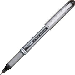 EnerGel EnerGel NV Liquid Gel Pens - Black Ink - Gel-based - Gray Barrel - Metal Tip - 1 Dozen