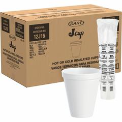 Dart 12 oz Squat Insulated Foam Cups - 40 / Pack - Round - 25 / Carton - White - Foam - Beverage, Tea, Coffee, Soft Drink, Juice, Hot Cider, Hot Chocolate, Cappuccino, Cold Drink, Hot Drink