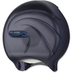 San Jamar Soloette 9" JBT Dispenser - Roll Dispenser - 1 x Roll - 12" Height x 10.3" Width x 5.6" Depth - Plastic - Black Pearl - Durable, Break Resistant, Key Lock, Long Lasting, Damage Resistant - 1