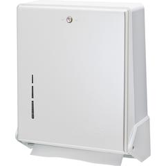 San Jamar True Fold Towel Dispenser - C Fold, Multifold Dispenser - 300 x Towel C Fold, 500 x Towel Multifold - 14.5" Height x 11.6" Width x 5" Depth - Metal, Plastic - White - Touch-free, Break Resis