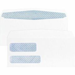 Business Source No. 9 Double Window Invoice Envelopes - Double Window - #9 - 8 7/8" Width x 3 7/8" Length - 24 lb - White - 500 / Box