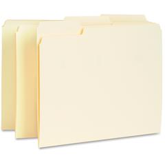 Business Source 1/3 Tab Cut Letter Yes Top Tab File Folder - 8 1/2" x 11" - Top Tab Location - Assorted Tab Position - 11 pt. - Manila Paper - Manila - 10% Recycled - 100 / Box