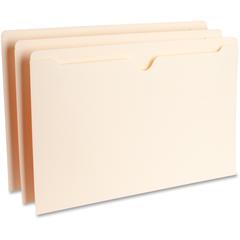 Business Source Legal Recycled File Pocket - 8 1/2" x 14" - 11 pt. - Manila - Slip Resistant, Reinforced Tab, Heavyweight Cover - 10% Recycled - 100 / Box