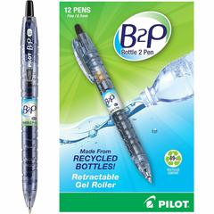 Pilot Fine Point Gel Pens - Refillable - Retractable - Black Ink - Gel-based - Plastic Barrel - 1 Dozen