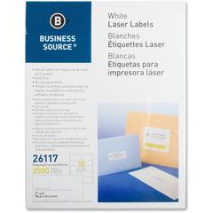 Business Source Bright White Premium-quality Shipping Labels - 2" Width x 4" Length - Permanent Adhesive - Rectangle - Laser, Inkjet - White - 10 / Sheet - 250 Total Sheets - 2500 / Pack