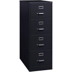 Lorell Fortress Series 26-1/2" Commercial-Grade Vertical File Cabinet - 18" Width x 26.5" Depth x 52" Height - 4 x Drawer(s) for File - Legal - Vertical - Lockable, Ball-bearing Suspension, Heavy Duty