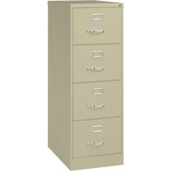 Lorell Fortress Series 26-1/2" Commercial-Grade Vertical File Cabinet - 18" Width x 26.5" Depth x 52" Height - 4 x Drawer(s) for File - Legal - Vertical - Lockable, Ball-bearing Suspension, Heavy Duty