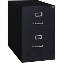 Lorell Fortress Series 26-1/2" Commercial-Grade Vertical File Cabinet - 18" Width x 26.5" Depth x 28.4" Height - 2 x Drawer(s) for File - Legal - Vertical - Lockable, Ball-bearing Suspension, Heavy Du