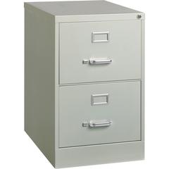 Lorell Fortress Series 26-1/2" Commercial-Grade Vertical File Cabinet - 18" Width x 26.5" Depth x 28.4" Height - 2 x Drawer(s) for File - Legal - Vertical - Lockable, Ball-bearing Suspension, Heavy Du