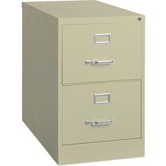 Lorell Fortress Series 26-1/2" Commercial-Grade Vertical File Cabinet - 18" Width x 26.5" Depth x 28.4" Height - 2 x Drawer(s) for File - Legal - Vertical - Lockable, Ball-bearing Suspension, Heavy Du