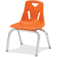 Jonti-Craft Berries Plastic Chairs with Chrome-Plated Legs - Orange Polypropylene Seat - Steel Frame - Four-legged Base - Orange - 1 Each