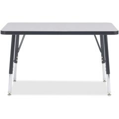 Jonti-Craft Berries Elementary Height Color Edge Rectangle Table - Black Rectangle, Laminated Top - Four Leg Base - 4 Legs - Adjustable Height - 15" to 24" Adjustment - 36" Table Top Length x 24" Tabl