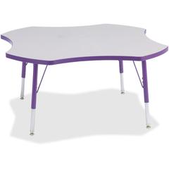 Jonti-Craft Berries Elementary Height Prism Four-Leaf Table - Laminated, Purple Top - Four Leg Base - 4 Legs - Adjustable Height - 15" to 24" Adjustment x 1.13" Table Top Thickness x 48" Table Top Dia