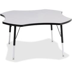 Jonti-Craft Berries Prism Four-Leaf Student Table - Black, Laminated Top - Four Leg Base - 4 Legs - Adjustable Height - 24" to 31" Adjustment x 1.13" Table Top Thickness x 48" Table Top Diameter - 31"